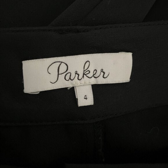 Parker Pants Women's Black Oxford Devlin Mid Rise Cinched Ankle Length 4 - Picture 2 of 6